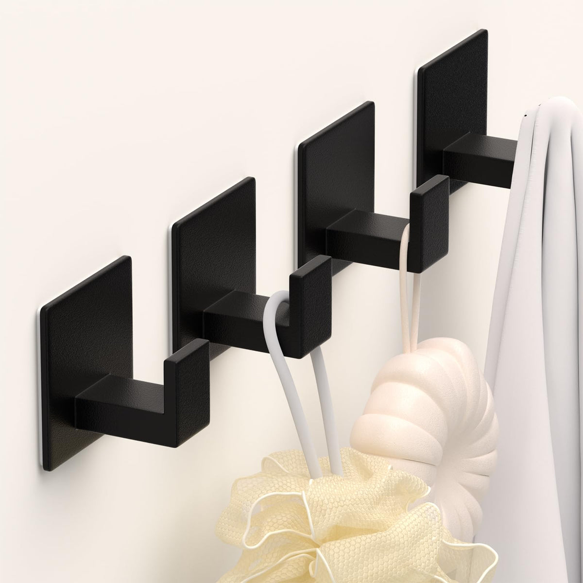 Gold Stainless Steel Wall Hooks, Heavy Duty Self-Adhesive Hooks for Coats, Towels, Robes, Hats, Aprons – No Drill Bathroom, Kitchen, Hotel (2 Pack)
