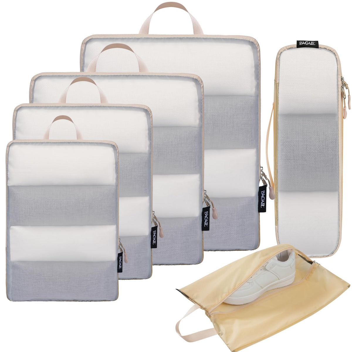 BAGAIL 6 Set Ultralight Compression Packing Cubes Packing Organizer for Travel Accessories Luggage Suitcase Backpack
