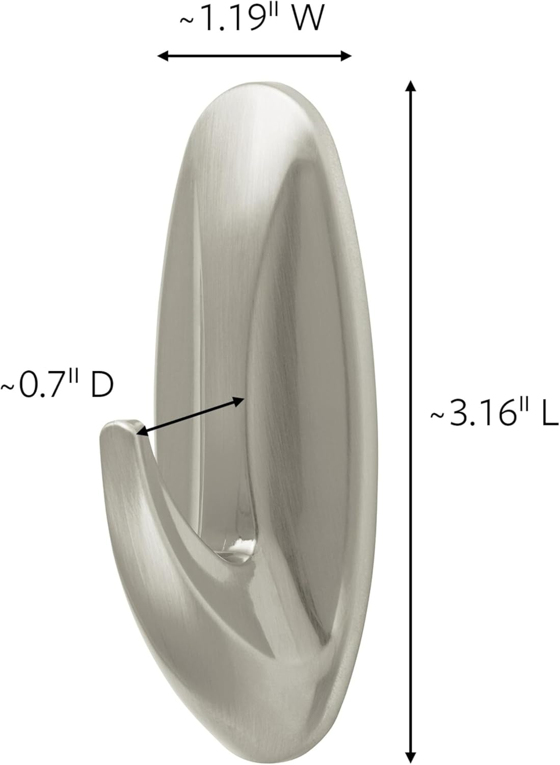 Command Medium Designer Hooks, Brushed Nickel, 3-Hooks, 6-Strips, Decorate Damage-Free