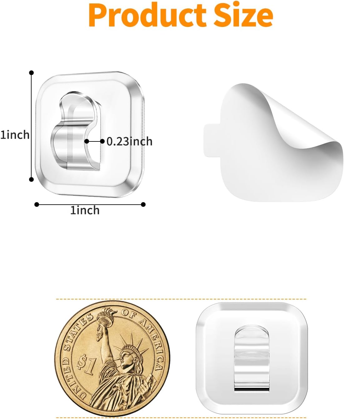 ispneay 50 Mini Light Hooks with Adhesive Strips Indoor String Light Clips