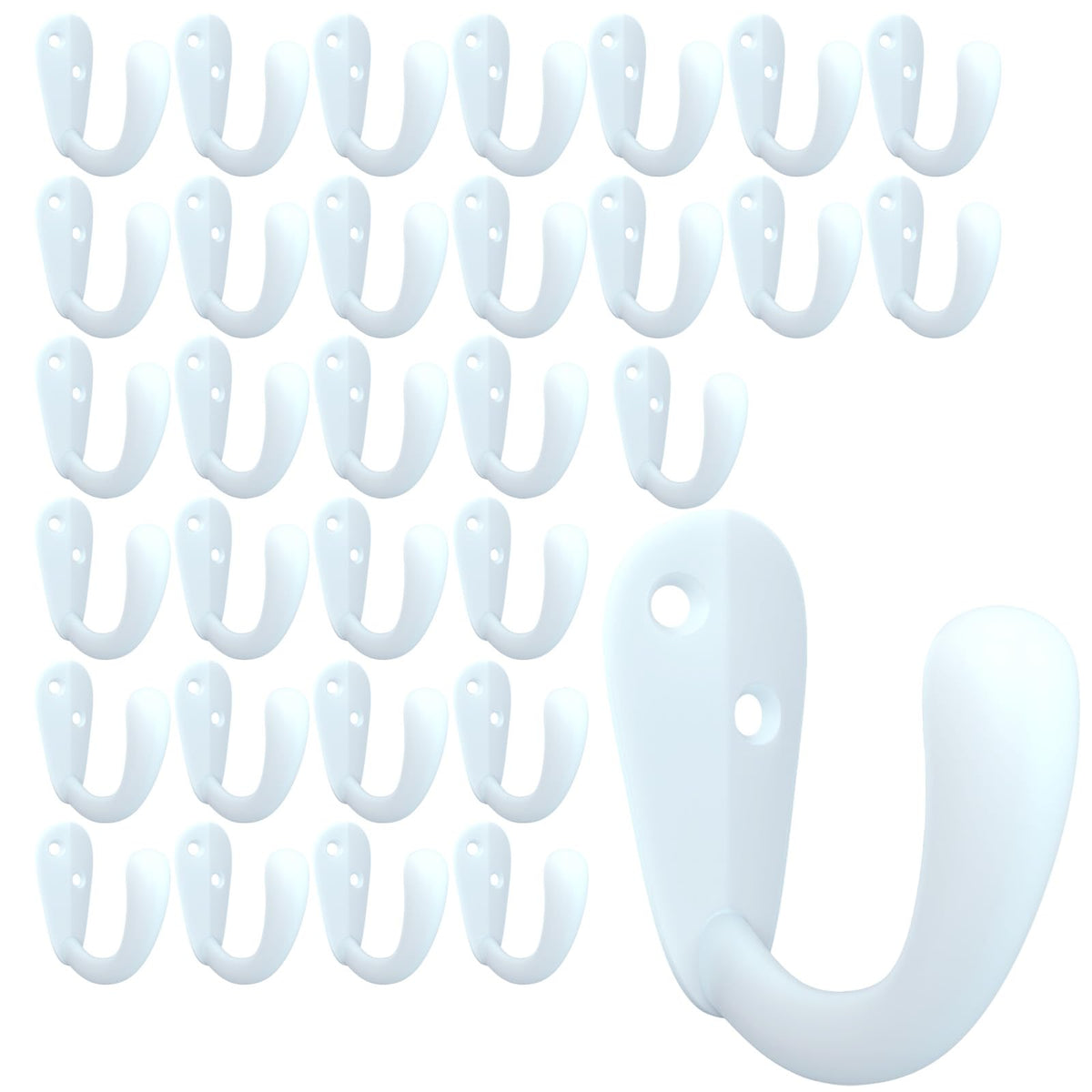 CBWLWJ 16 Pack Coat Hooks Wall Mounted Single Prong Robe Wall Hooks for Hanging Towel Hooks for Living Room, Bathroom, Kitchen, Bedroom for Coat, Bag, Scarf, Towel, Hat, Key, Cup (Black)