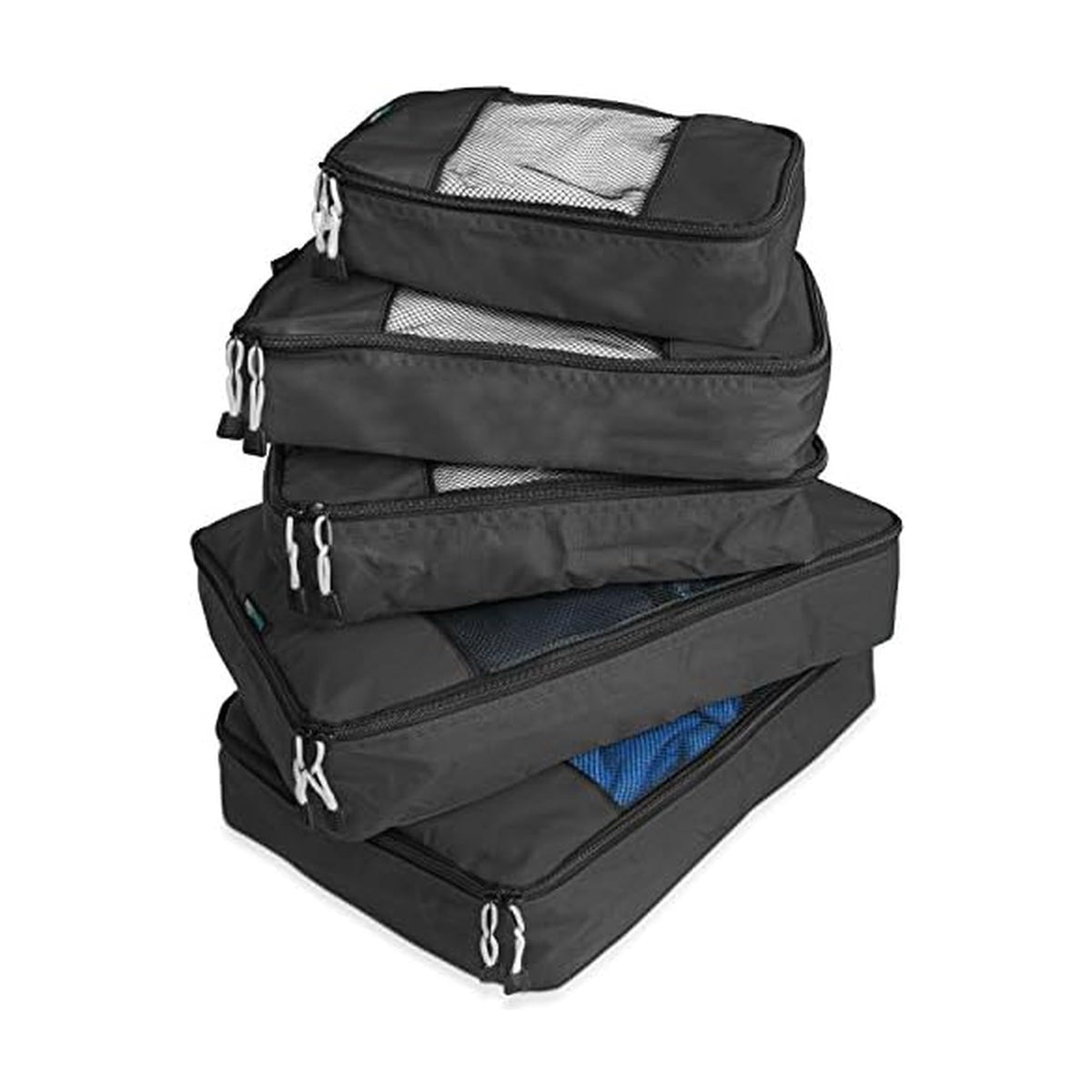 Travel Wise 5-Piece Packing Cubes Set Ripstop Nylon Pattern Design