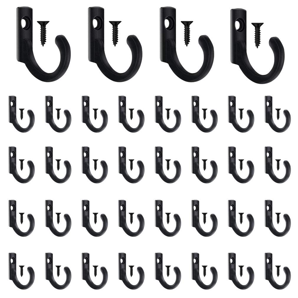 58 Pieces Small Key Hooks, Screw in Hooks, Black
