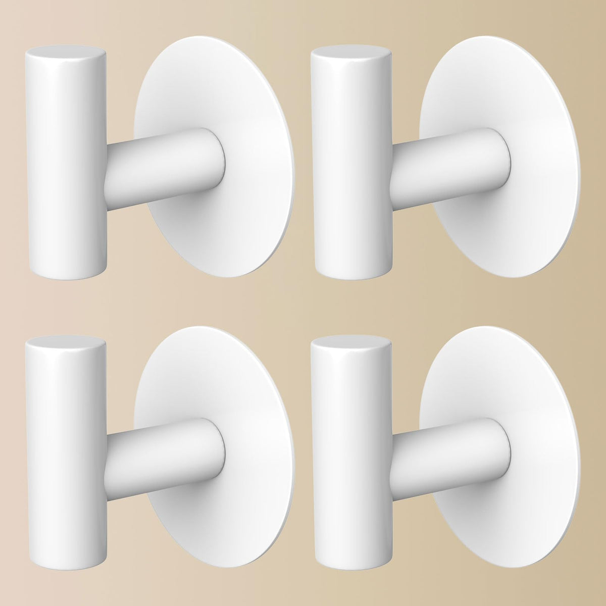 Gold Stainless Steel Wall Hooks, Heavy Duty Self-Adhesive Hooks for Coats, Towels, Robes, Hats, Aprons – No Drill Bathroom, Kitchen, Hotel (2 Pack)