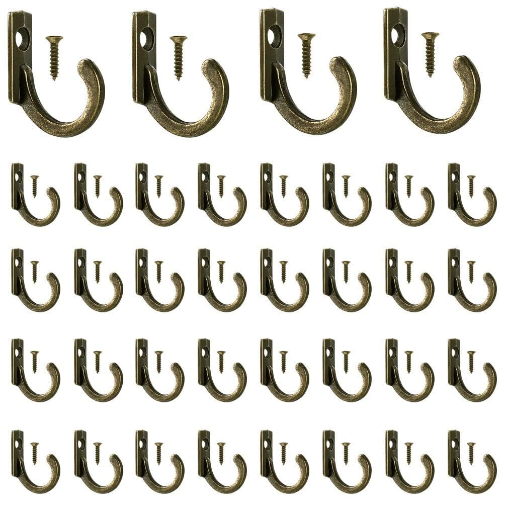 58 Pieces Small Key Hooks, Screw in Hooks, Black