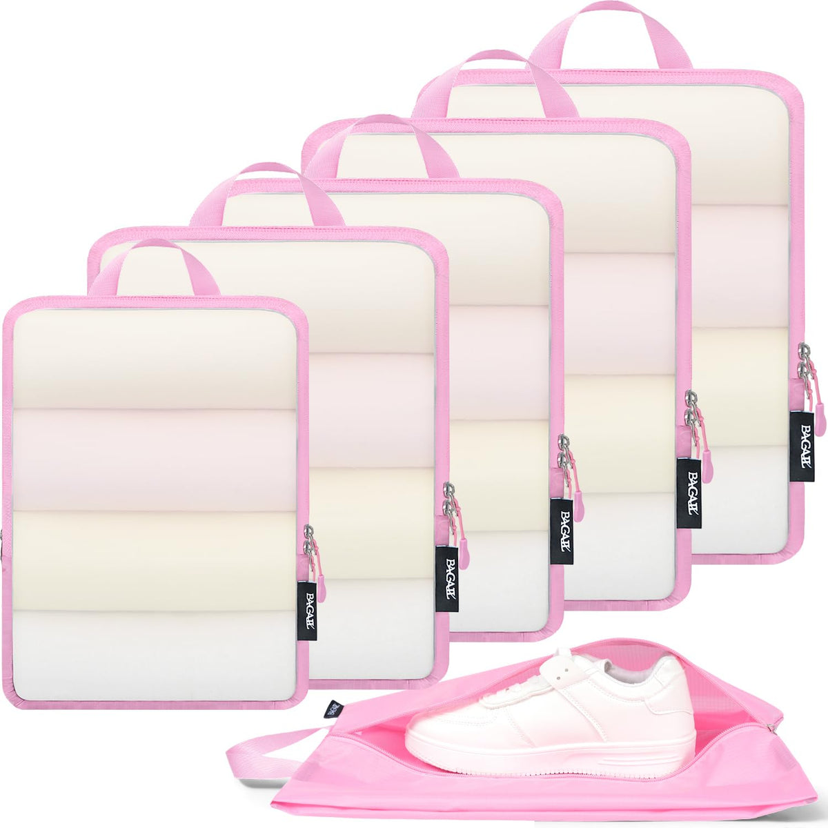 BAGAIL 6 Set Ultralight Compression Packing Cubes Packing Organizer for Travel Accessories Luggage Suitcase Backpack