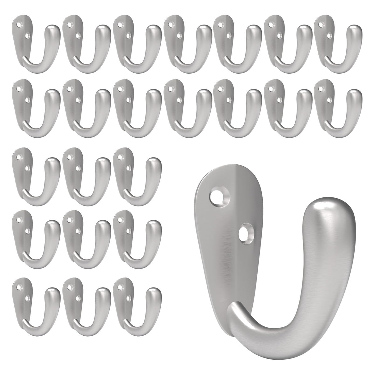 CBWLWJ 16 Pack Coat Hooks Wall Mounted Single Prong Robe Wall Hooks for Hanging Towel Hooks for Living Room, Bathroom, Kitchen, Bedroom for Coat, Bag, Scarf, Towel, Hat, Key, Cup (Black)