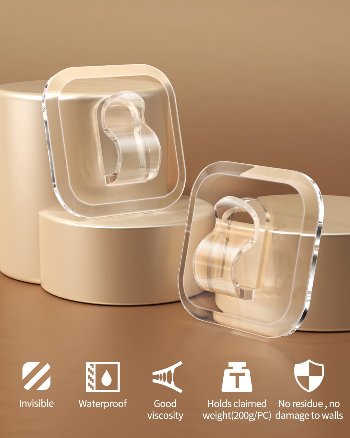 ispneay 50 Mini Light Hooks with Adhesive Strips Indoor String Light Clips