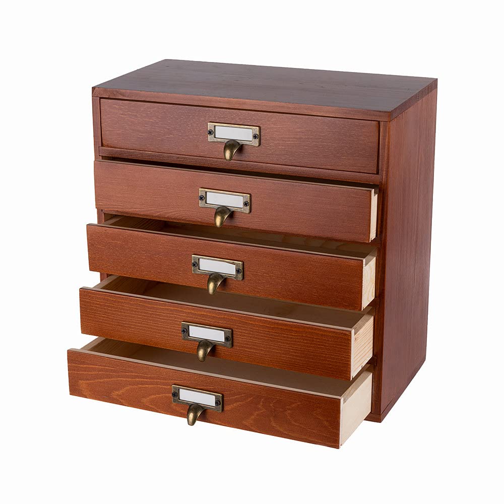 GoooodGIFT Wooden Drawers Large Wooden Box with Drawer, Black