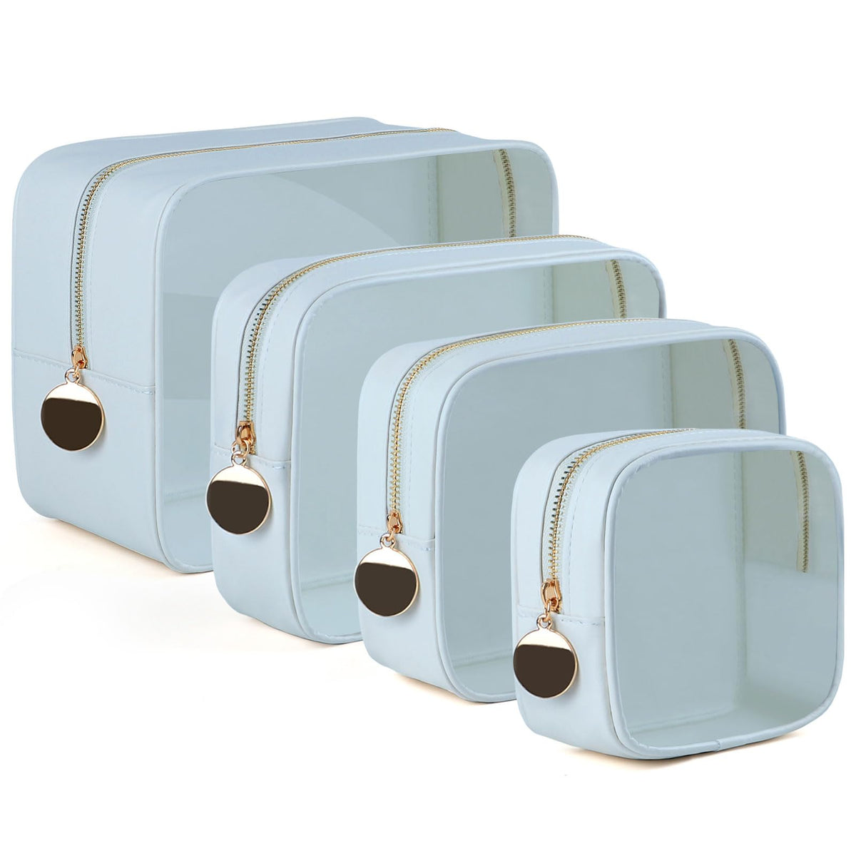 YOPCDJ 5PCS Diaper Bag Organizer Pouch Set, TSA Approved Toiletry Bag,Clear Waterproof TPU Makeup Bag Set Travel Organizer Bags for Women and Kids