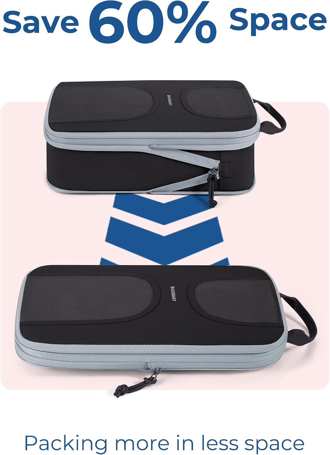 BAGSMART 6 Set Compression Packing Cubes, Travel Luggage Organizer Bags