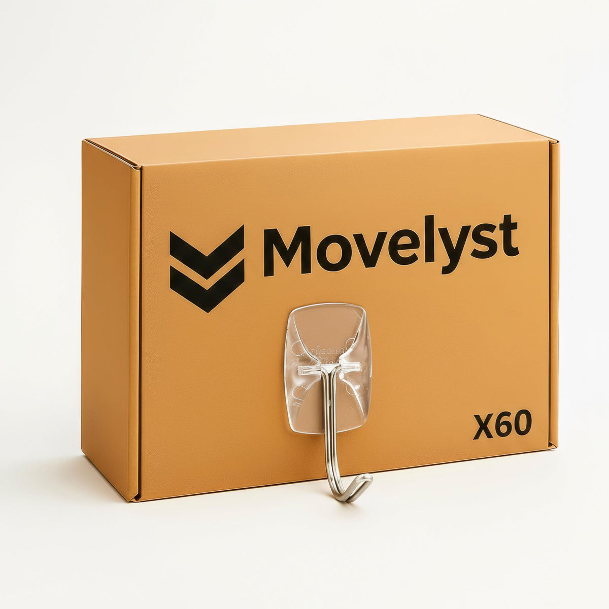 MOVELYST Clear Wall Hooks for Hanging, 15 Hooks+30 Strips, Value Pack (S)