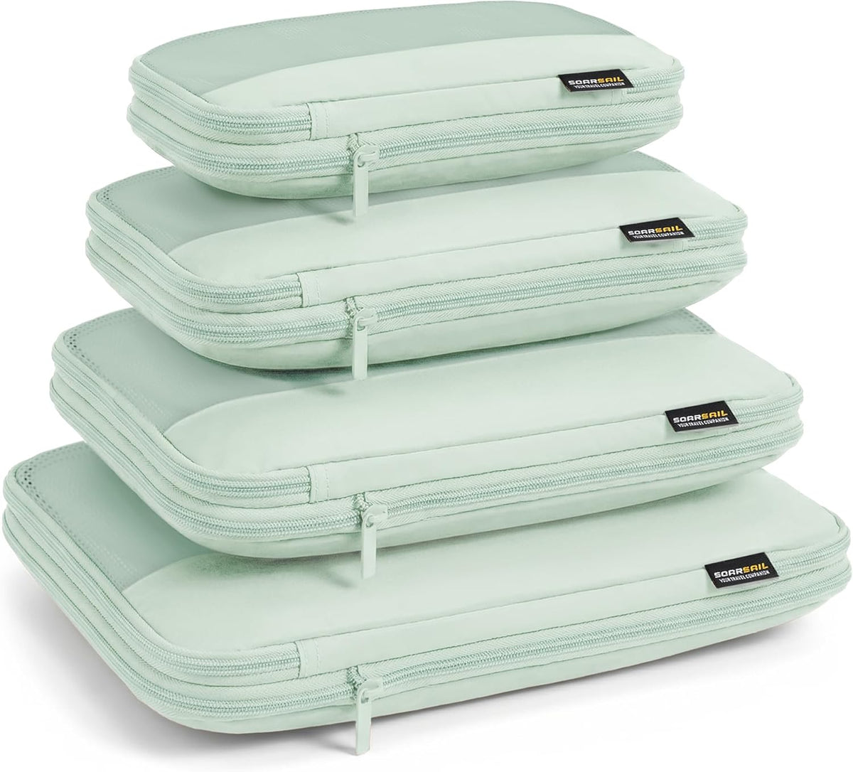 4 Piece Compression Packing Cubes for 3–7 Day Travel, Light Green