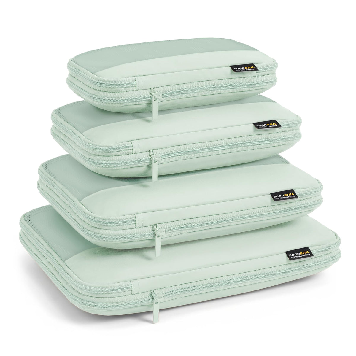 4 Piece Compression Packing Cubes for 3–7 Day Travel, Light Green