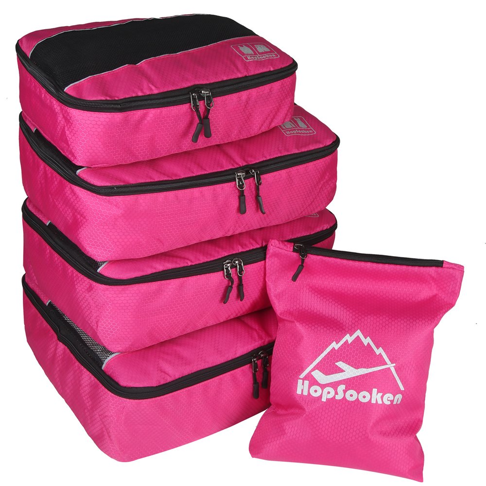 5 Set Packing Cubes for Travel Large Suitcase Luggage Organizer Bags Travel Accessories Vacation 4 Cubes 1 Laundry Pouch Bag