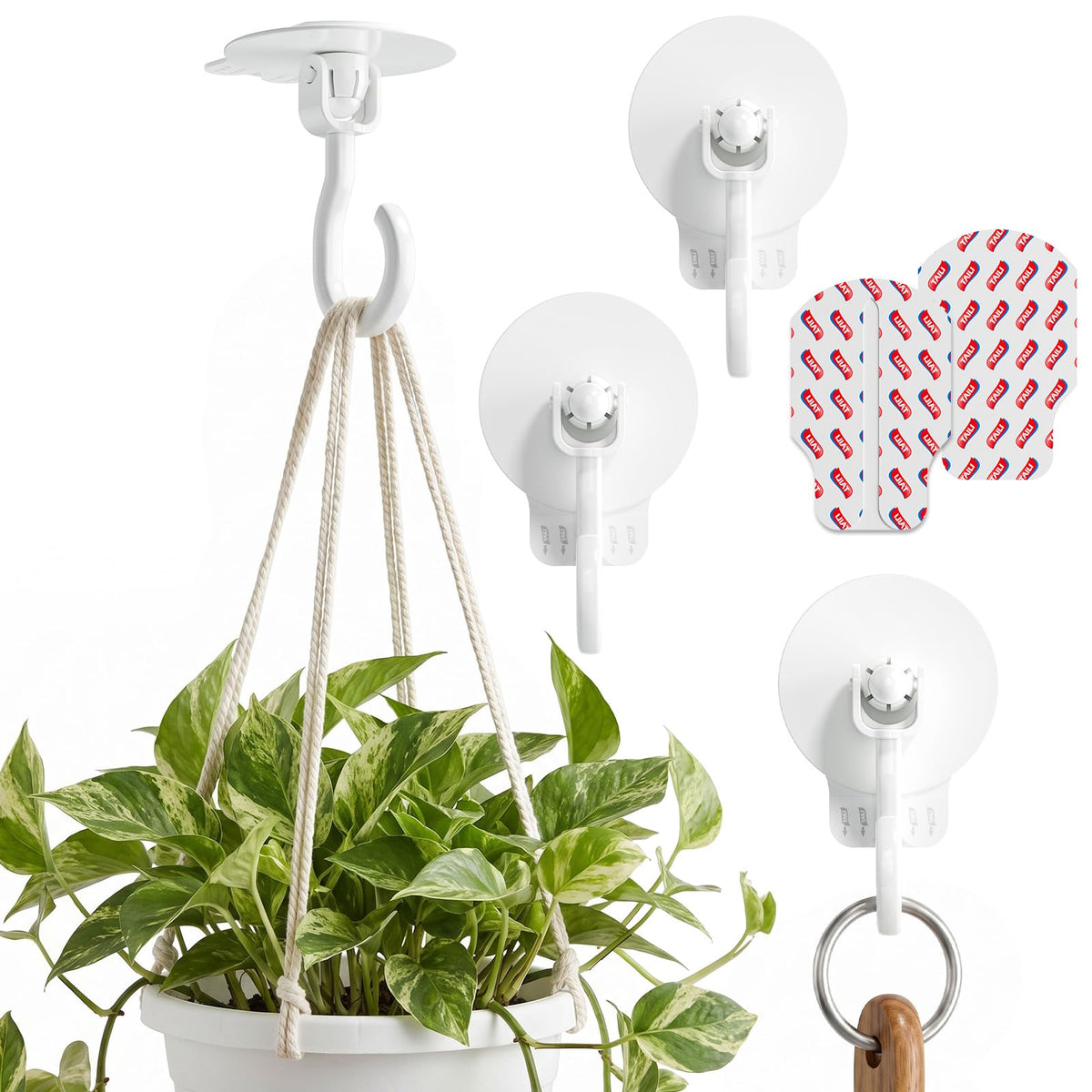TAILI Hooks for Hanging,10 Small Hooks & 12 Adhesive Strips Holds up 1.1 lb