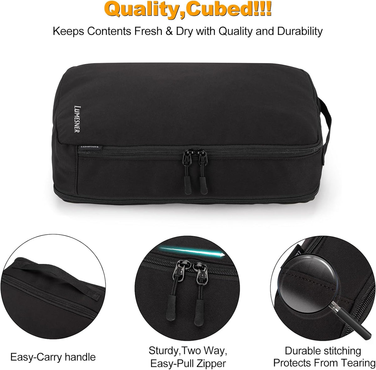 Lumesner 8 Set Compression Packing Cubes, Travel Suitcase Organizers