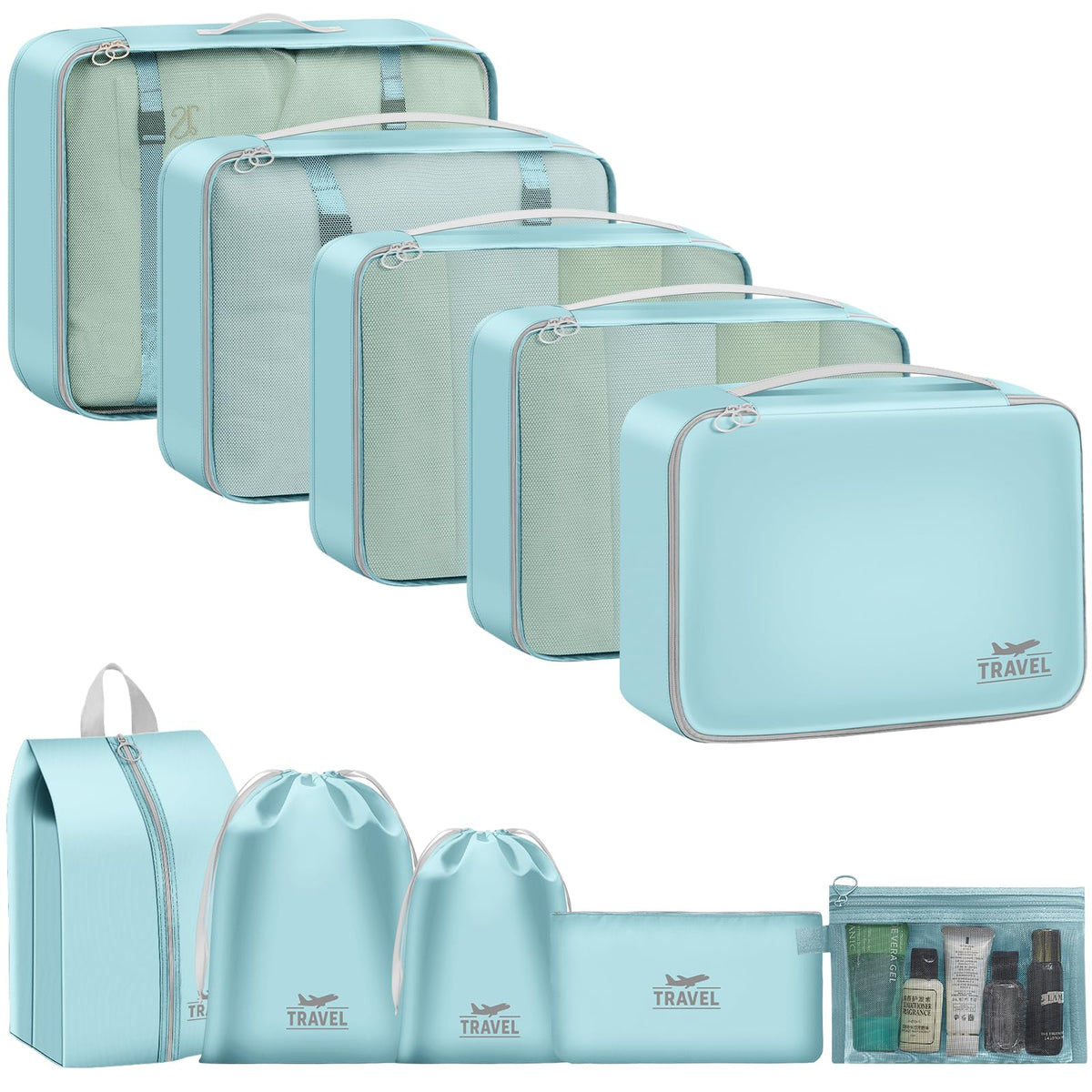 Packing Cubes for Travel 10 Set Luggage Organizer Bags