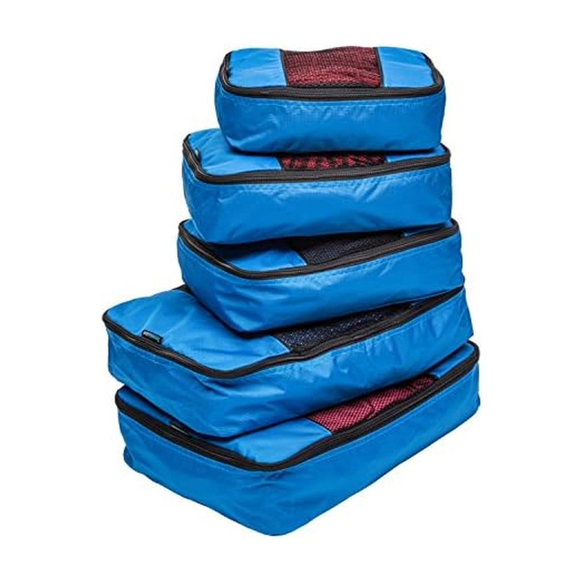 Travel Wise 5-Piece Packing Cubes Set Ripstop Nylon Pattern Design