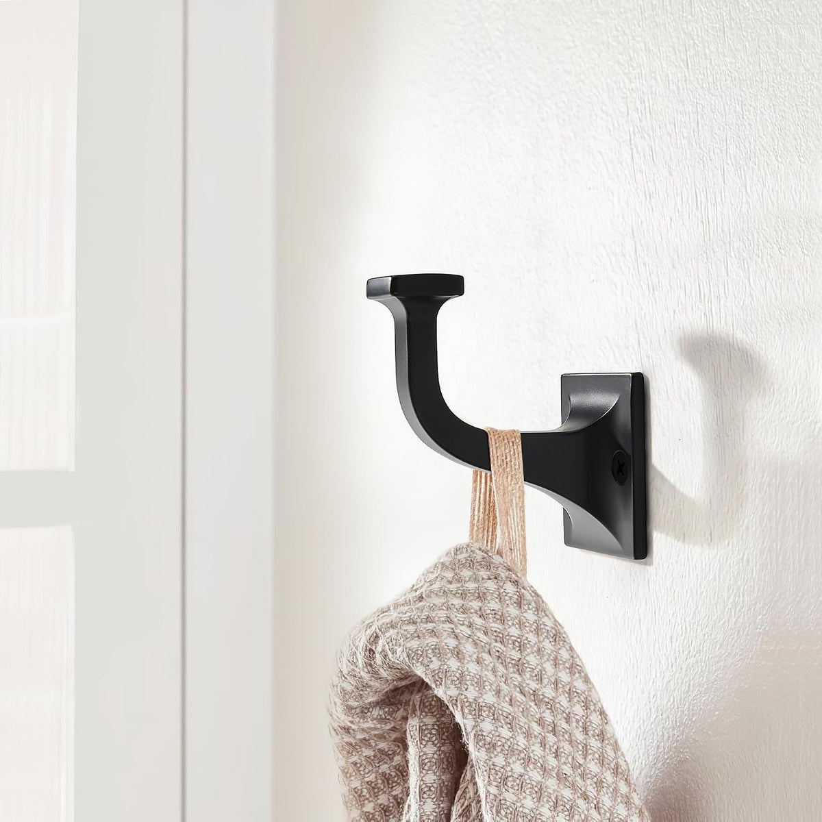 CHIVS Matte Black Coat Hooks 5 Pack Heavy Duty Sold Wall Hooks