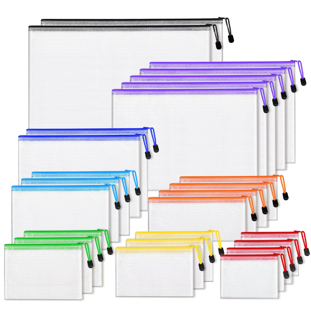 26pcs Mesh Zipper Pouch Bags, 8 Sizes Zippered Storage Bags for Organizing
