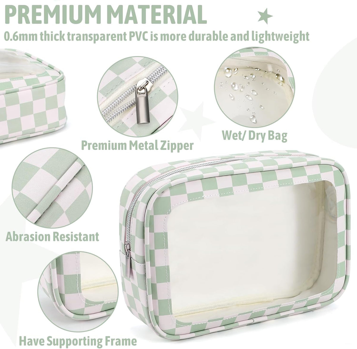 5PCS Diaper Bag Organizer Pouch Set,TSA Approved Toiletry Bag, Waterproof TPU Makeup Bag Set, Travel Organizer Bags for Women and Kids,Mothers Day Gifts