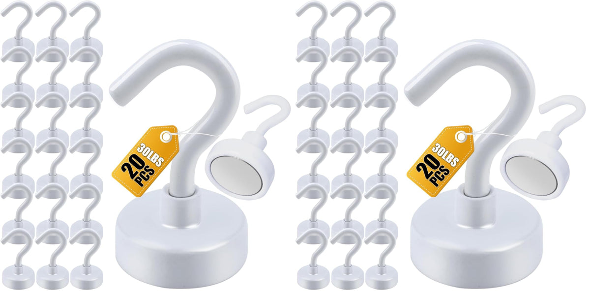 DIYMAG Magnetic Hooks 20pcs 30lbs+ Cruise Essentials 2026 Magnet Hook