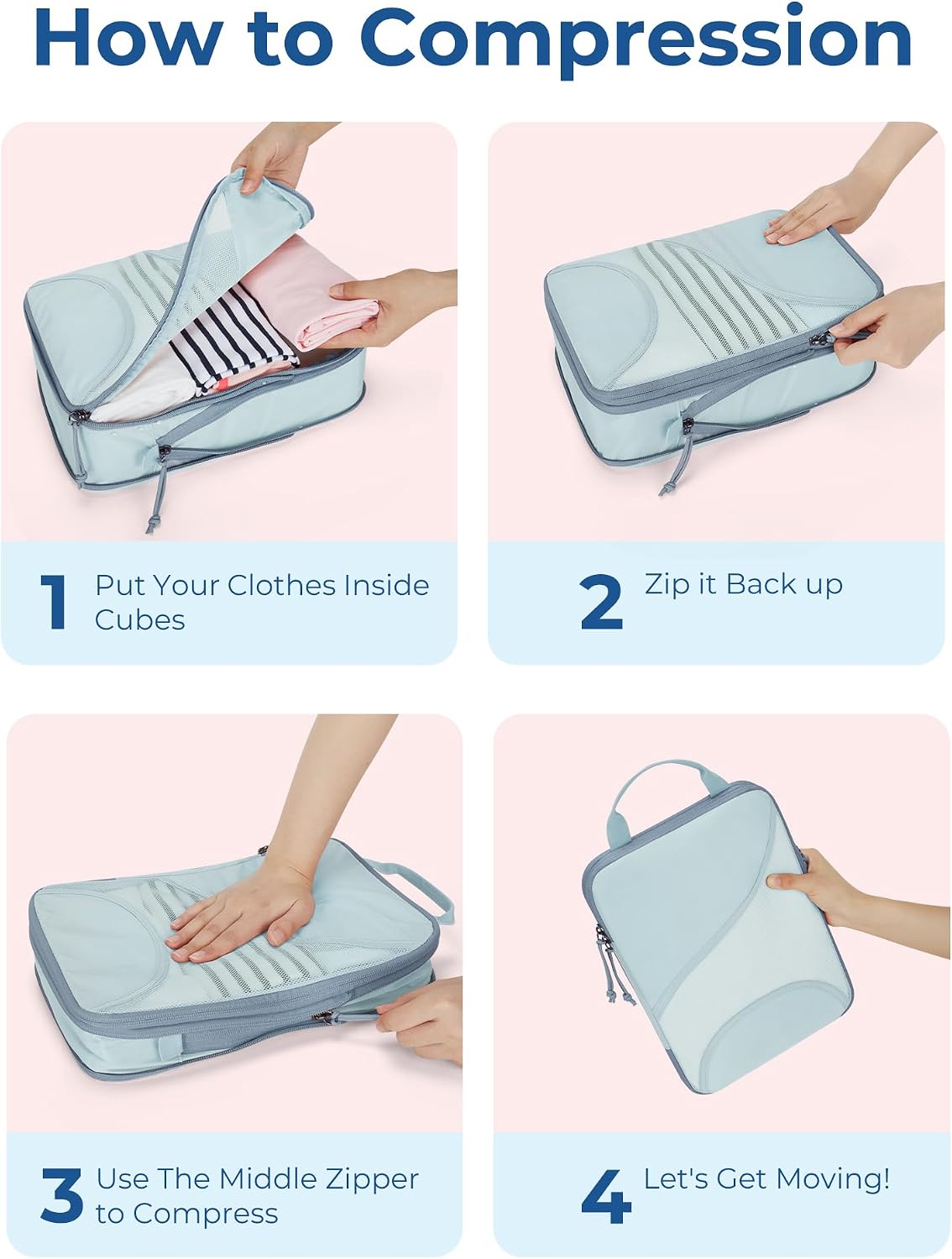 Bagsmart Compression Packing Cubes, Travel Bag Cruise Ship Essentials