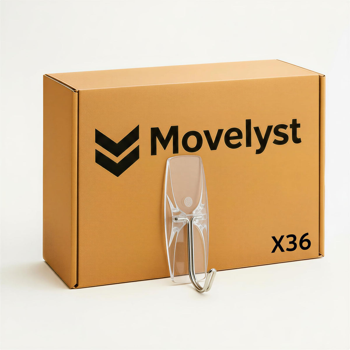 MOVELYST Clear Wall Hooks for Hanging, 15 Hooks+30 Strips, Value Pack (S)