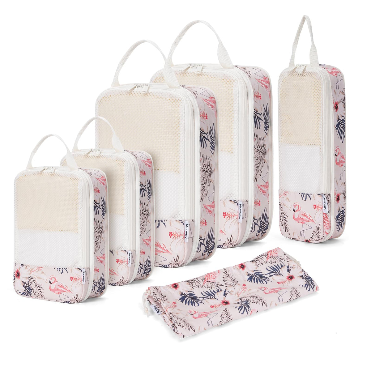 Narwey Compression Packing Cubes for Women Kids, Travel Organizer Bags