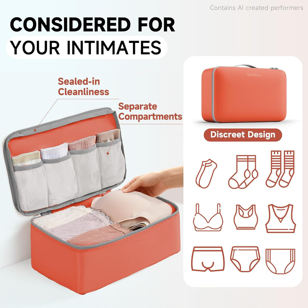 OlarHike Packing Cubes for Travel,Gifts for Women Mom,Anti-Tearing Suitcase Organizer for Luggage with Shoe & Hanging Toiletry Bag,Vacation Essentials & Accessories for Cruise Ship,11 Set,Orange