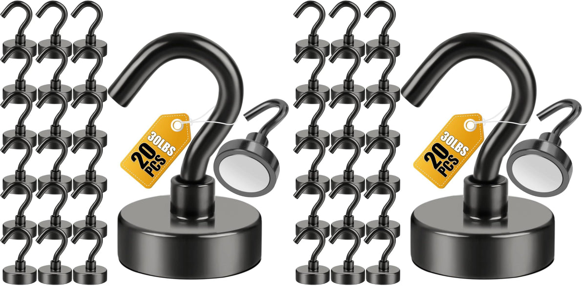 DIYMAG Magnetic Hooks 20pcs 30lbs+ Cruise Essentials 2026 Magnet Hook