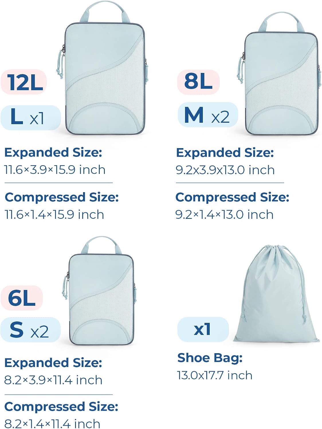 Bagsmart Compression Packing Cubes, Travel Bag Cruise Ship Essentials