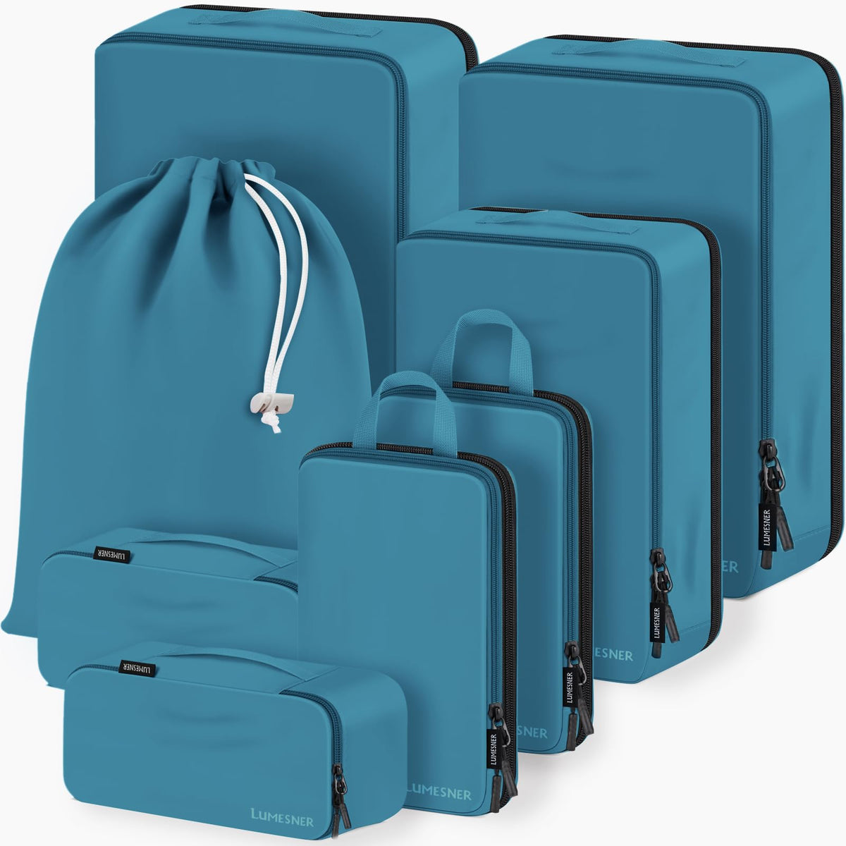 Lumesner 8 Set Compression Packing Cubes, Travel Suitcase Organizers