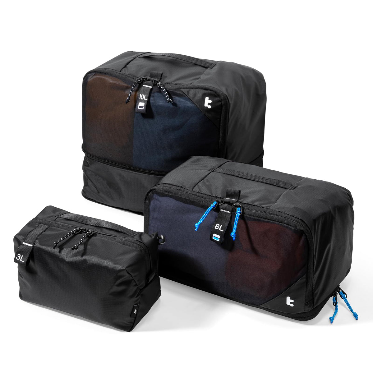 tomtoc 3 Set Packing Cubes for Travel, Compression Expandable Organizers