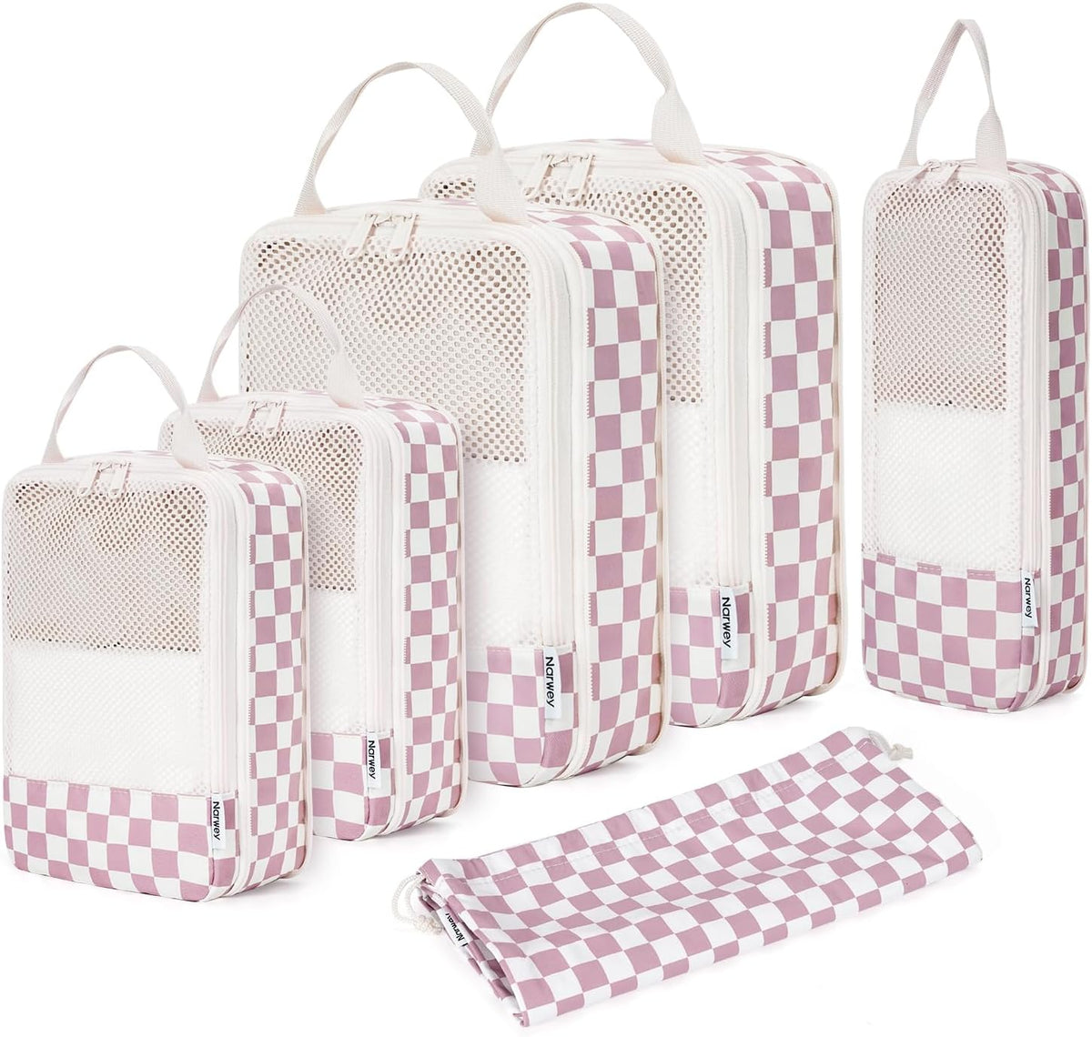 Narwey Compression Packing Cubes for Women Kids, Travel Organizer Bags