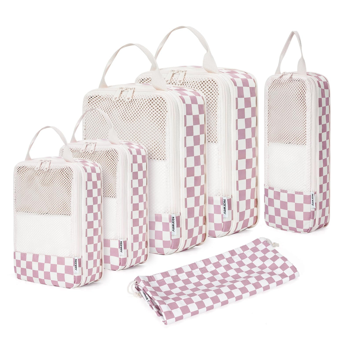 Narwey Compression Packing Cubes for Women Kids, Travel Organizer Bags