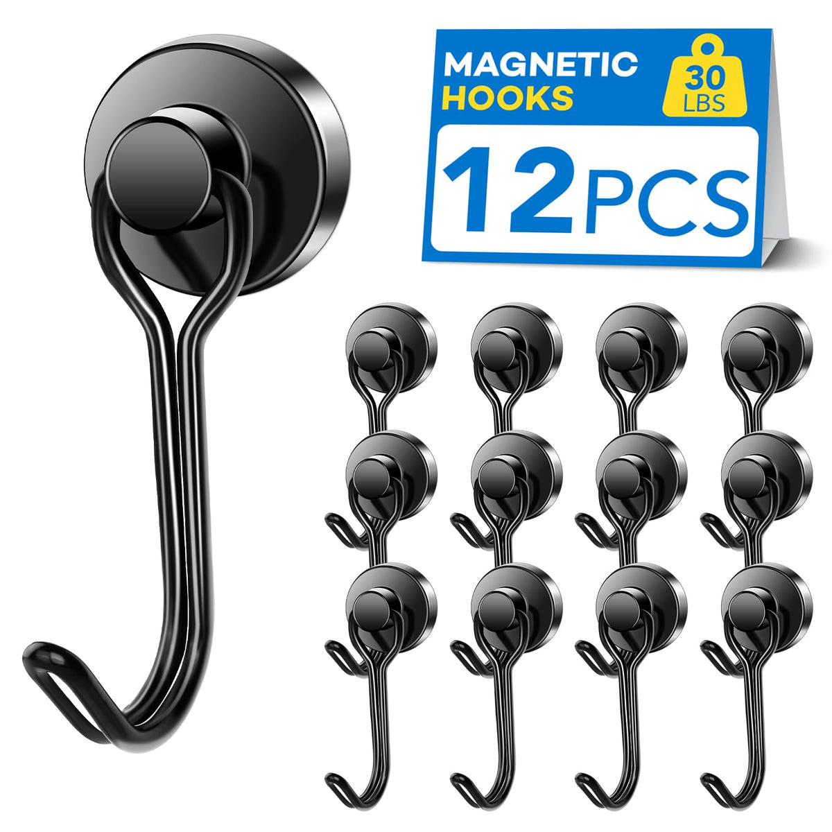 LOVIMAG Magnetic Hooks Magnet Hook for Cruise Cabins Fridge 30LBS 6Pack