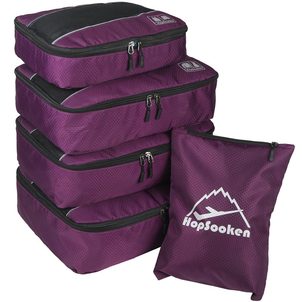 5 Set Packing Cubes for Travel Large Suitcase Luggage Organizer Bags Travel Accessories Vacation 4 Cubes 1 Laundry Pouch Bag