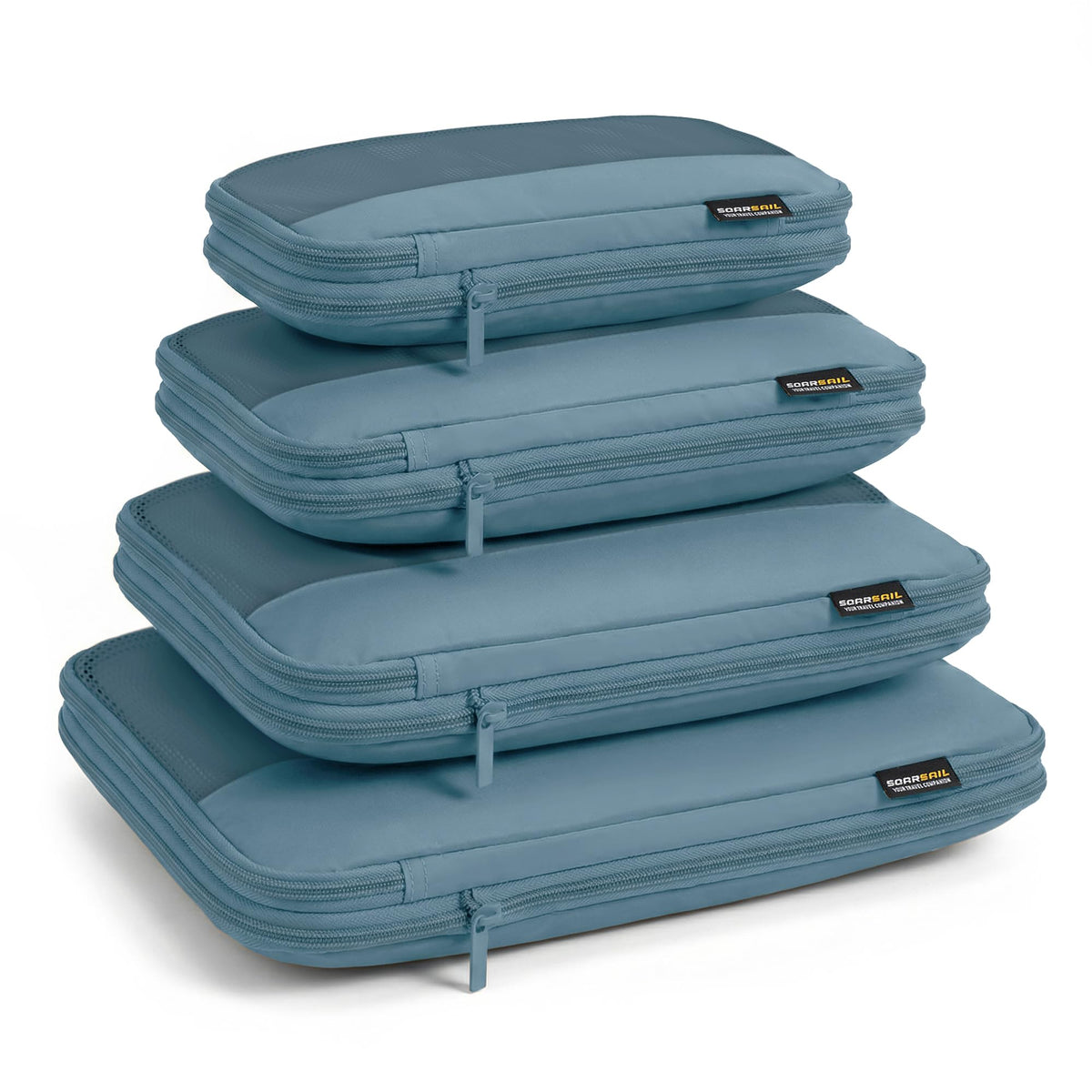 4 Piece Compression Packing Cubes for 3–7 Day Travel, Light Green
