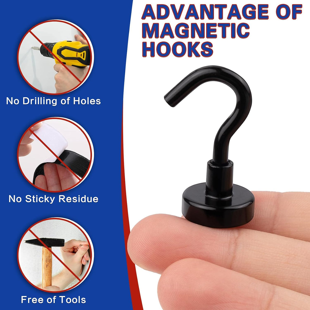 100 Pack Magnetic Hooks, 25lbs Magnet Hooks for Cruise Cabins