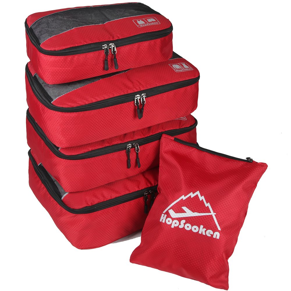 5 Set Packing Cubes for Travel Large Suitcase Luggage Organizer Bags Travel Accessories Vacation 4 Cubes 1 Laundry Pouch Bag