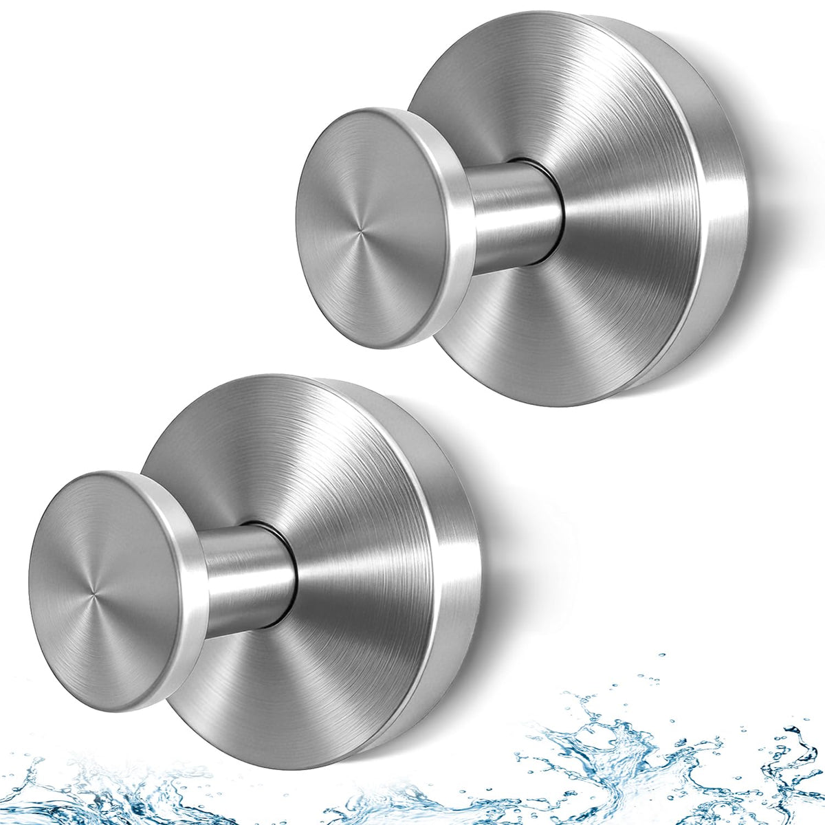 Suction Cup Hooks for Shower, Heavy Duty Stainless Steel, Silver 2 Pack