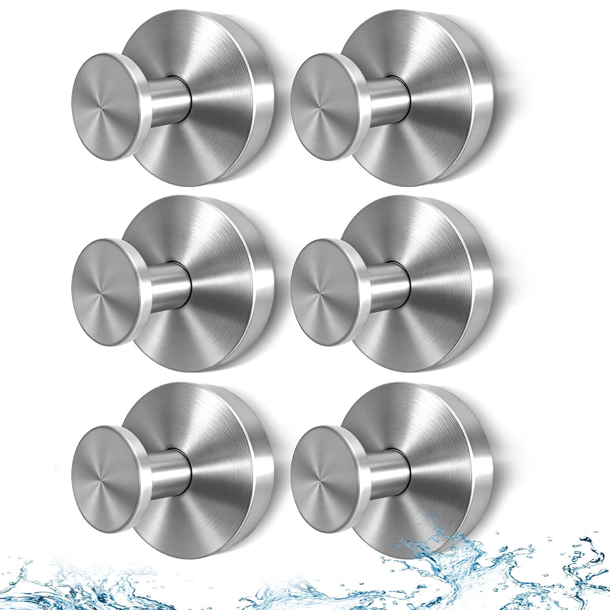 Suction Cup Hooks for Shower, Heavy Duty Stainless Steel, Silver 2 Pack