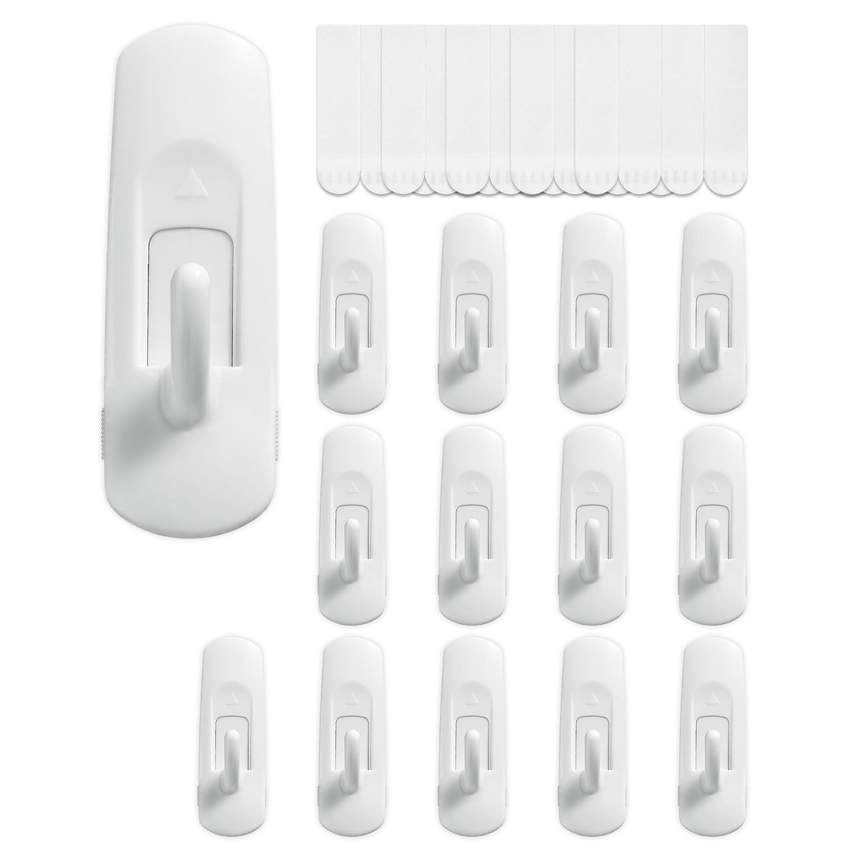 MOVELYST Clear Wall Hooks for Hanging, 15 Hooks+30 Strips, Value Pack (S)