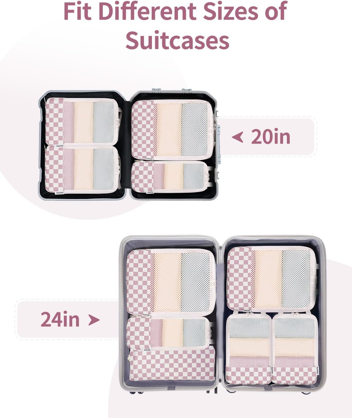 Narwey Compression Packing Cubes for Women Kids, Travel Organizer Bags