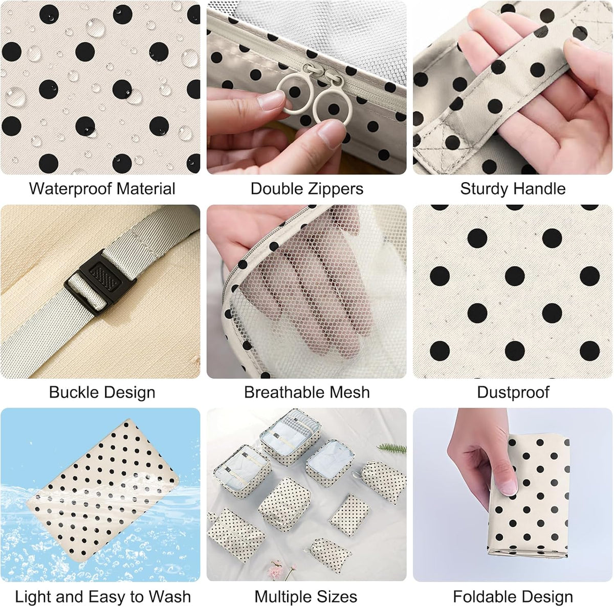 Packing Cubes for Travel - 8 Set Luggage Organizer Bags for Family, Mesh Breathable Packing Cubes for Suitcases Durable Travel Essentials Bags Set