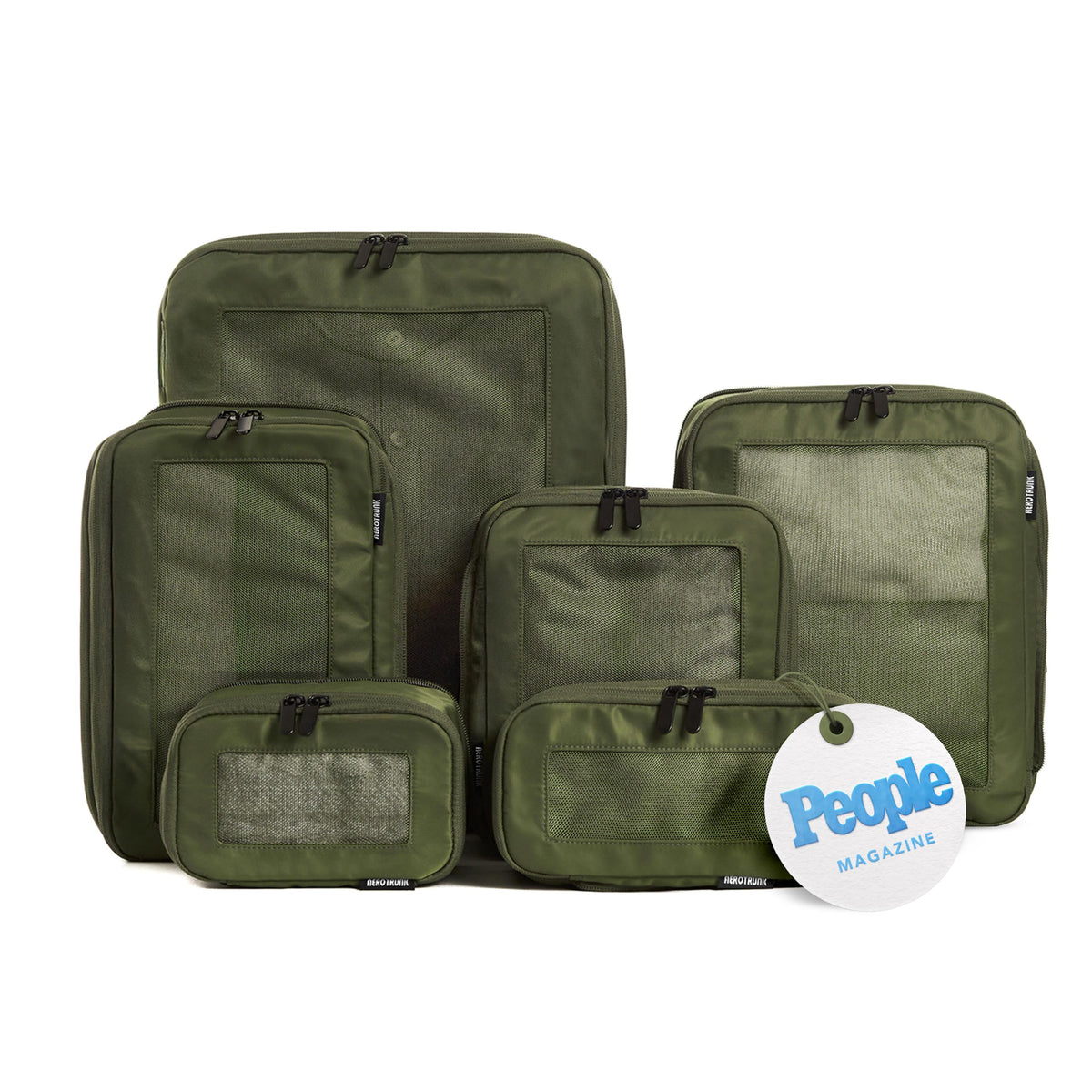 Aerotrunk Compression Packing Cubes for Travel, 6-Pack, Beige