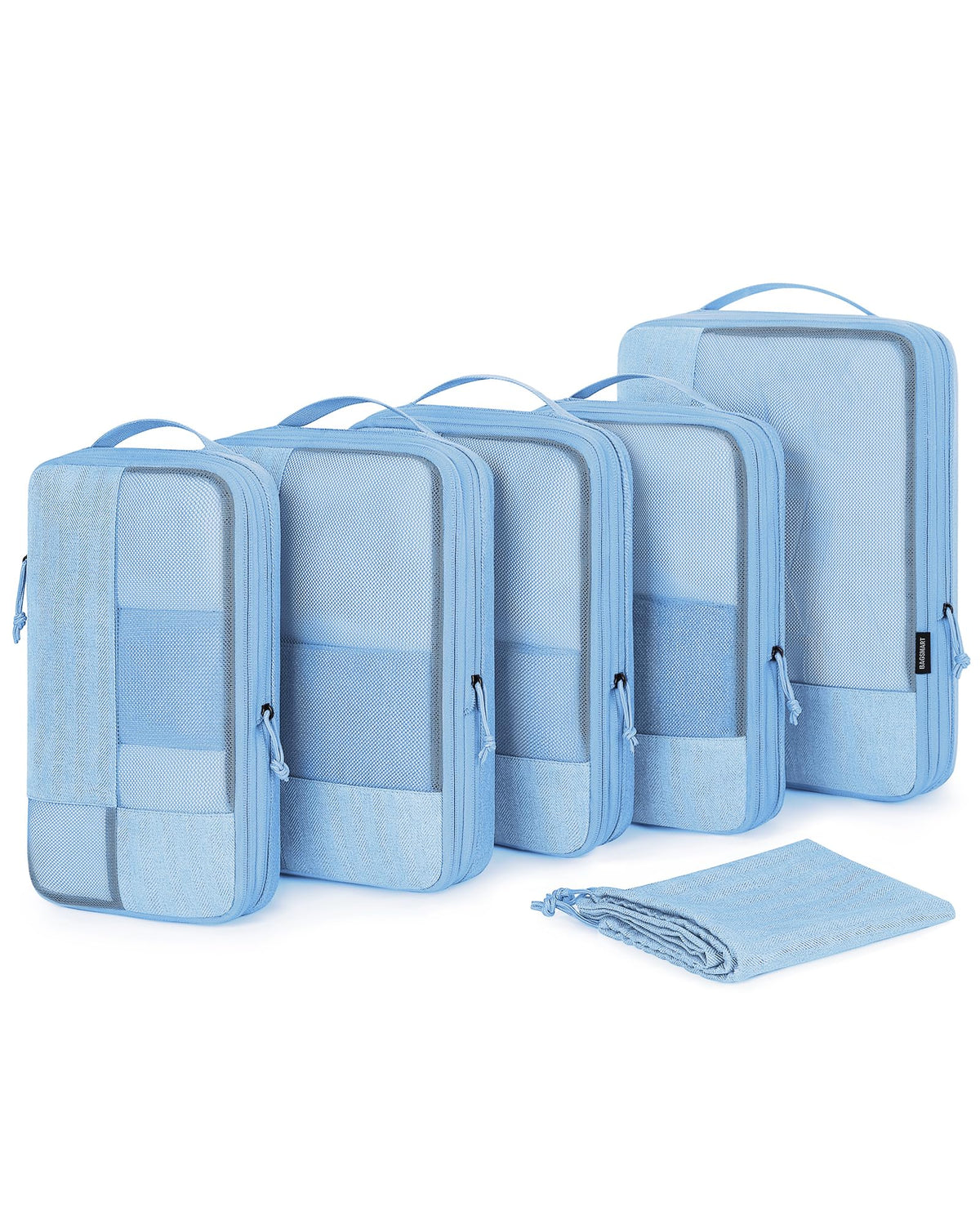 BAGSMART Compression Packing Cubes for Travel, 6 Set Luggage Organizer Bags