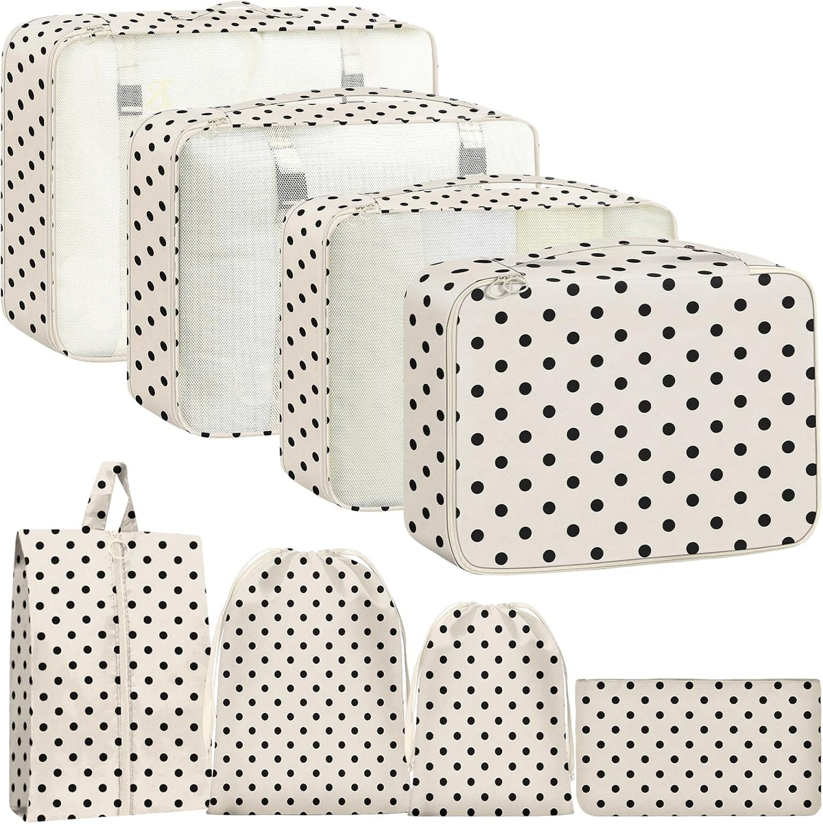Packing Cubes for Travel - 8 Set Luggage Organizer Bags for Family, Mesh Breathable Packing Cubes for Suitcases Durable Travel Essentials Bags Set